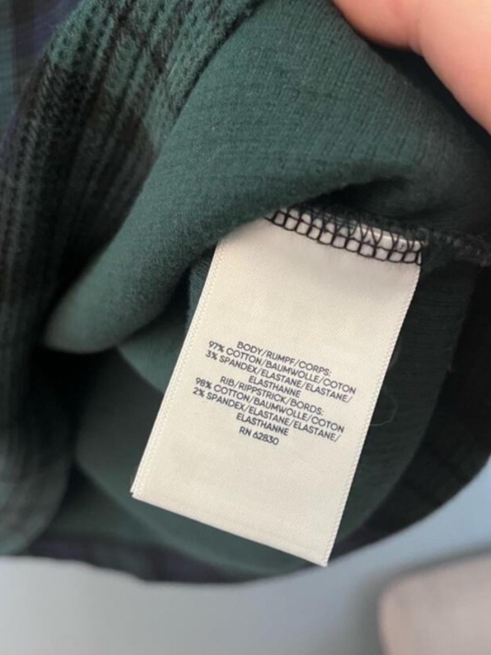 Lands' End Waffle-Knit Plaid Pajamas - Picture 3 of 5